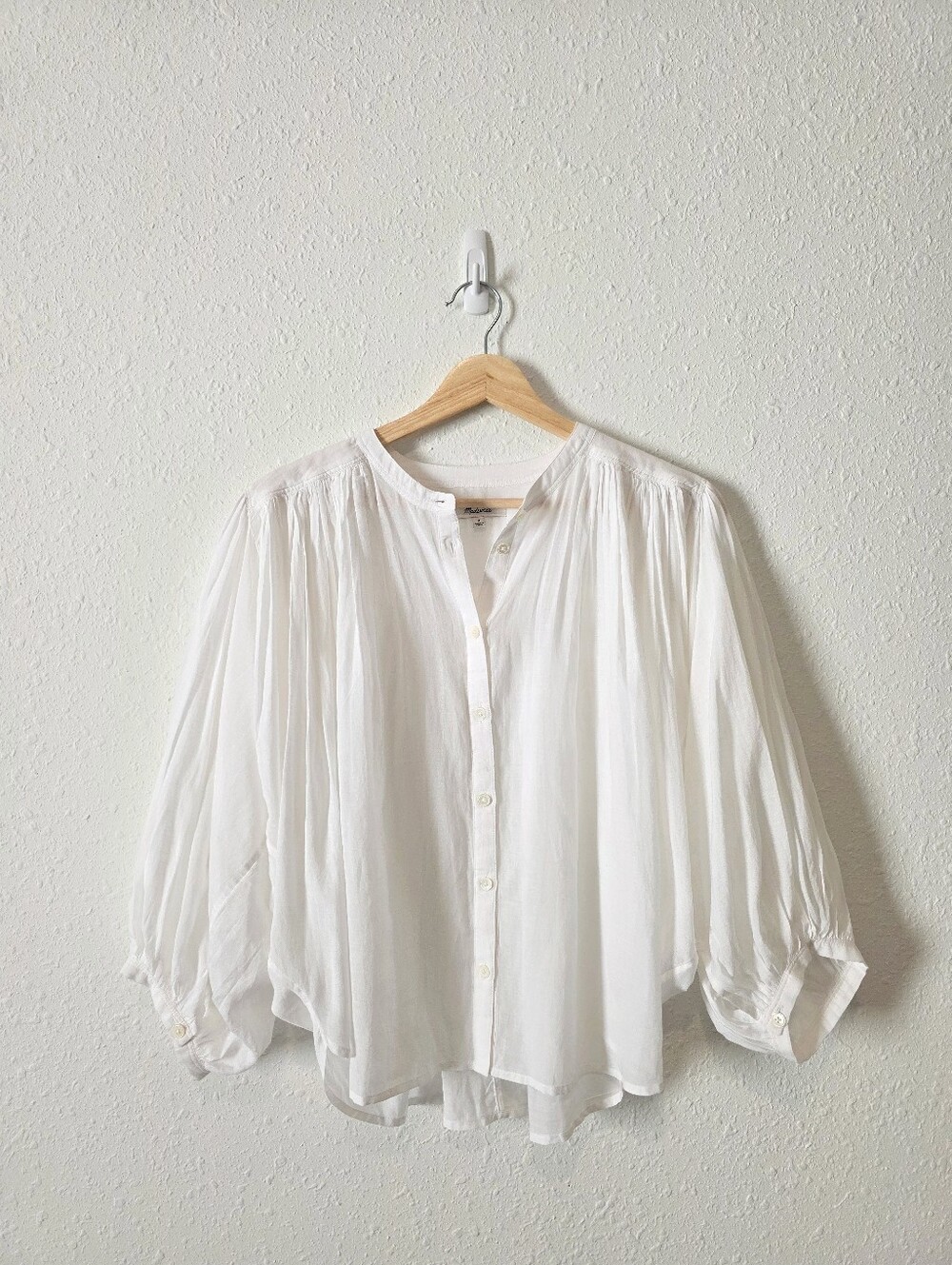 Madewell Puff Sleeve Button Up Top M